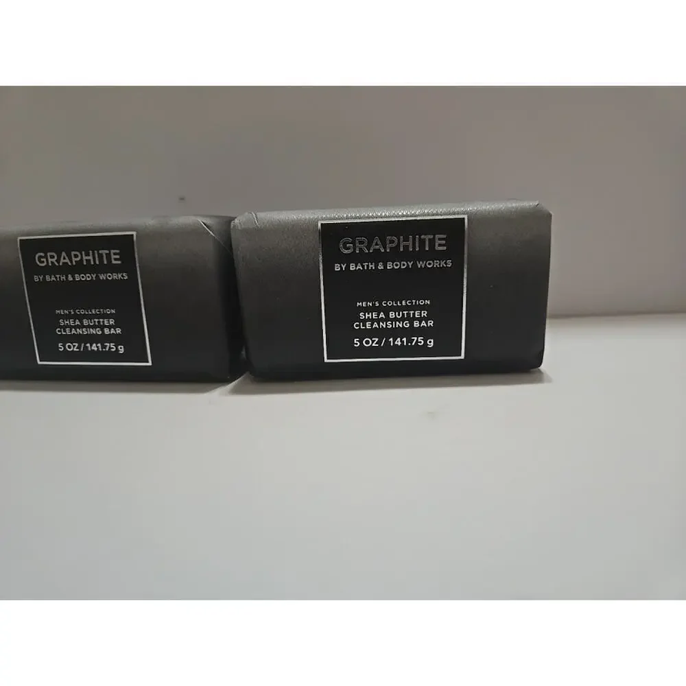 2-Pack Bath & Body Works Men's GRAPHITE Cleansing Bar 5 oz Each NEW SHEA